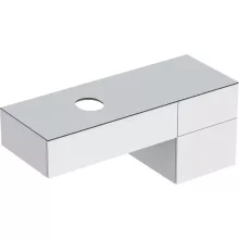  Geberit VariForm alsó szekrény pultra ültethető mosdóhoz 135x51 cm, 3 fiókkal, pakolófelülettel, magasfényű fehér 501.189.00.1