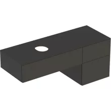   Geberit VariForm alsó szekrény pultra ültethető mosdóhoz 135x51 cm, 3 fiókkal, pakolófelülettel, matt láva 501.190.00.1