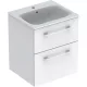 Geberit Selnova Square 2 fiókos mosdószekrény 55 cm, keskeny peremű mosdóval, magasfényű fehér 501.232.00.1