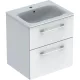 Geberit Selnova Square 2 fiókos mosdószekrény 60 cm, keskeny peremű mosdóval, magasfényű fehér 501.236.00.1