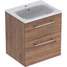   Geberit Selnova Square 2 fiókos mosdószekrény 60 cm, keskeny peremű mosdóval, hikoridió 501.238.00.1