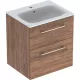 Geberit Selnova Square 2 fiókos mosdószekrény 60 cm, keskeny peremű mosdóval, hikoridió 501.238.00.1