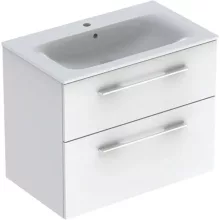   Geberit Selnova Square 2 fiókos mosdószekrény 80 cm, keskeny peremű mosdóval, magasfényű fehér 501.240.00.1