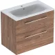 Geberit Selnova Square 2 fiókos mosdószekrény 80 cm, keskeny peremű mosdóval, hikoridió 501.242.00.1