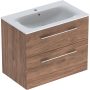 Geberit Selnova Square 2 fiókos mosdószekrény 80 cm, keskeny peremű mosdóval, hikoridió 501.242.00.1