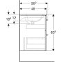 Geberit Selnova Square 2 fiókos mosdószekrény 100 cm, keskeny peremű mosdóval, magasfényű fehér 501.244.00.1