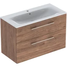   Geberit Selnova Square 2 fiókos mosdószekrény 100 cm, keskeny peremű mosdóval, hikoridió 501.246.00.1