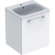   Geberit Selnova Square 1 ajtós mosdószekrény 55 cm keskeny peremű mosdóval, magasfényű fehér 501.248.00.1