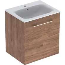   Geberit Selnova Square 1 ajtós mosdószekrény 60 cm, keskeny peremű mosdóval, hikoridió 501.254.00.1