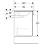 Geberit Selnova Square 1 ajtós mosdószekrény 60 cm, keskeny peremű mosdóval, világos hikoridió 501.255.00.1
