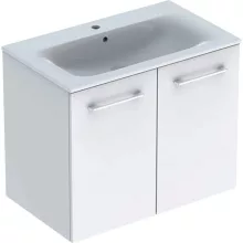   Geberit Selnova Square 2 ajtós mosdószekrény 80 cm, keskeny peremű mosdóval, magasfényű fehér 501.256.00.1