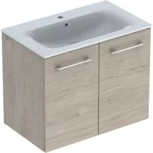   Geberit Selnova Square 2 ajtós mosdószekrény 80 cm, keskeny peremű mosdóval, világos hikoridió 501.259.00.1