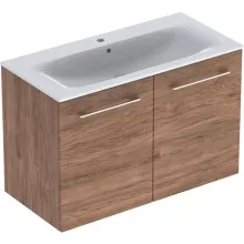   Geberit Selnova Square 2 ajtós mosdószekrény 100 cm, keskeny peremű mosdóval, hikoridió 501.262.00.1