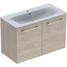   Geberit Selnova Square 2 ajtós mosdószekrény 100 cm, keskeny peremű mosdóval, világos hikoridió 501.263.00.1