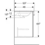 Geberit Selnova Square 2 ajtós mosdószekrény 100 cm, keskeny peremű mosdóval, világos hikoridió 501.263.00.1