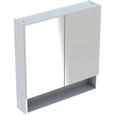Geberit Selnova Square 2 ajtós tükrös szekrény 78,8x85 cm, magasfényű fehér 501.268.00.1