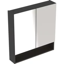   Geberit Selnova Square 2 ajtós tükrös szekrény 78,8x85 cm, matt láva 501.269.00.1