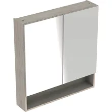   Geberit Selnova Square 2 ajtós tükrös szekrény 78,8x85 cm, világos hikoridió 501.271.00.1