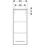 Geberit Selnova Square 1 ajtós középmagas szekrény 33x85 cm, magasfényű fehér 501.276.00.1