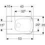 Geberit Selnova Square mélyöblítésű fali WC 53 cm, fehér 501.458.00.7
