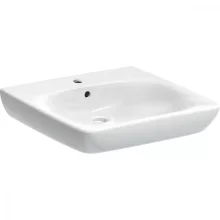   Geberit Selnova Comfort akadálymentes kerámia mosdó 55x55 cm túlfolyóval, fehér 501.461.00.7