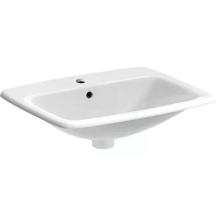 Geberit Selnova Square beépíthető mosdó 55x46 cm, csaplyukkal és túlfolyóval 501.466.00.7