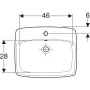 Geberit Selnova Square beépíthető mosdó 55x46 cm, csaplyukkal és túlfolyóval 501.466.00.7