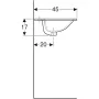 Geberit Selnova Square beépíthető mosdó 55x46 cm, csaplyukkal és túlfolyóval 501.466.00.7