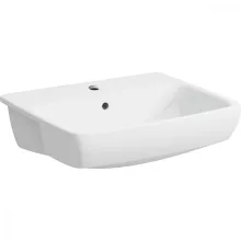  Geberit Selnova Square félig beépíthető 55x45 kerámia mosdó túlfolyóval, fehér 501.467.00.7