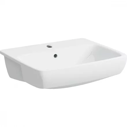 Geberit Selnova Square félig beépíthető 55x45 kerámia mosdó túlfolyóval, fehér 501.467.00.7