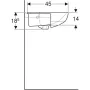 Geberit Selnova Square félig beépíthető 55x45 kerámia mosdó túlfolyóval, fehér 501.467.00.7