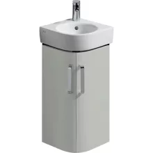   Geberit Selnova Compact 2 ajtós alsó szekrény sarok mosdóhoz 42,5x33 cm, világosszürke 501.483.00.1