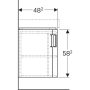 Geberit Selnova Compact 2 ajtós alsó szekrény sarok mosdóhoz 69x55 cm, fényes világosszürke 501.485.00.1