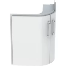   Geberit Selnova Compact 2 ajtós alsó szekrény sarok mosdóhoz 69x55 cm, fényes fehér 501.486.00.1