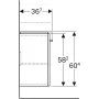 Geberit Selnova Compact 1 ajtós alsó szekrény mosdóhoz 50x36,7 cm, 
 fényezett világosszürke 501.491.00.1