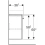 Geberit Selnova Compact 1 ajtós alsó szekrény mosdóhoz 55x36,7cm, fényezett fehér 501.494.00.1