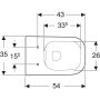 Geberit Selnova Square fali WC, mélyöblítésű, részben zárt forma, Rimfree 501.546.01.1