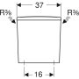 Geberit Selnova falon kívüli öblítőtartály, monoblokk, két mennyiséges öblítés, oldalsó vízcsatlakozással, Rimfree 501.578.01.1