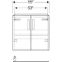 Geberit Selnova Compact 2 ajtós alsó szekrény mosdóhoz 59.7x39.7 cm, fényezett fehér 501.658.01.1