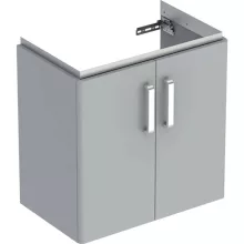   Geberit Selnova Compact 2 ajtós alsó szekrény mosdóhoz 59.7x39.7 cm, fényezett világosszürke 501.658.42.1