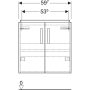 Geberit Selnova Compact 2 ajtós alsó szekrény mosdóhoz 59.7x39.7 cm, fényezett világosszürke 501.658.42.1