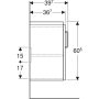 Geberit Selnova Compact 2 ajtós alsó szekrény mosdóhoz 59.7x39.7 cm, fényezett világosszürke 501.658.42.1