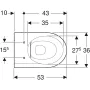 Geberit iCon fali kerámia WC 36x53 cm Rimfree 501661001
