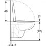 Geberit Selnova Rimfree mélyöblítésű fali WC csésze 35,5x53 cm, Duroplast ülőkével, fehér 501.751.00.1