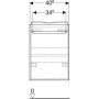 Geberit Selnova Compact 1 ajtós alsó szekrény kézmosóhoz 45 cm, rövidített kivitel, fényezett fehér 501.925.01.1