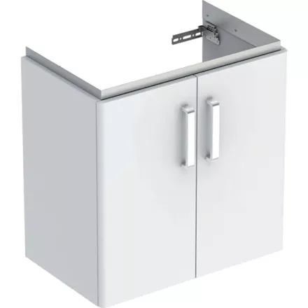 Geberit Selnova Compact 2 ajtós alsó szekrény mosdóhoz 65 cm, szerviztérrel, fényezett fehér 501.956.01.1