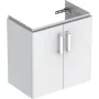 Geberit Selnova Compact 2 ajtós alsó szekrény mosdóhoz 65 cm, szerviztérrel, fényezett fehér 501.956.01.1