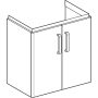 Geberit Selnova Compact 2 ajtós alsó szekrény mosdóhoz 65 cm, szerviztérrel, fényezett világosszürke 501.956.42.1