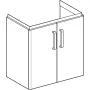 Geberit Selnova Compact 2 ajtós alsó szekrény mosdóhoz 65 cm, szerviztérrel, fényezett világosszürke 501.956.42.1