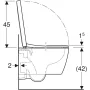 Geberit iCon mélyöblítésű fali WC készlet WC-ülőkével, rövidített kivitel, Rimfree, fehér 502.381.00.1